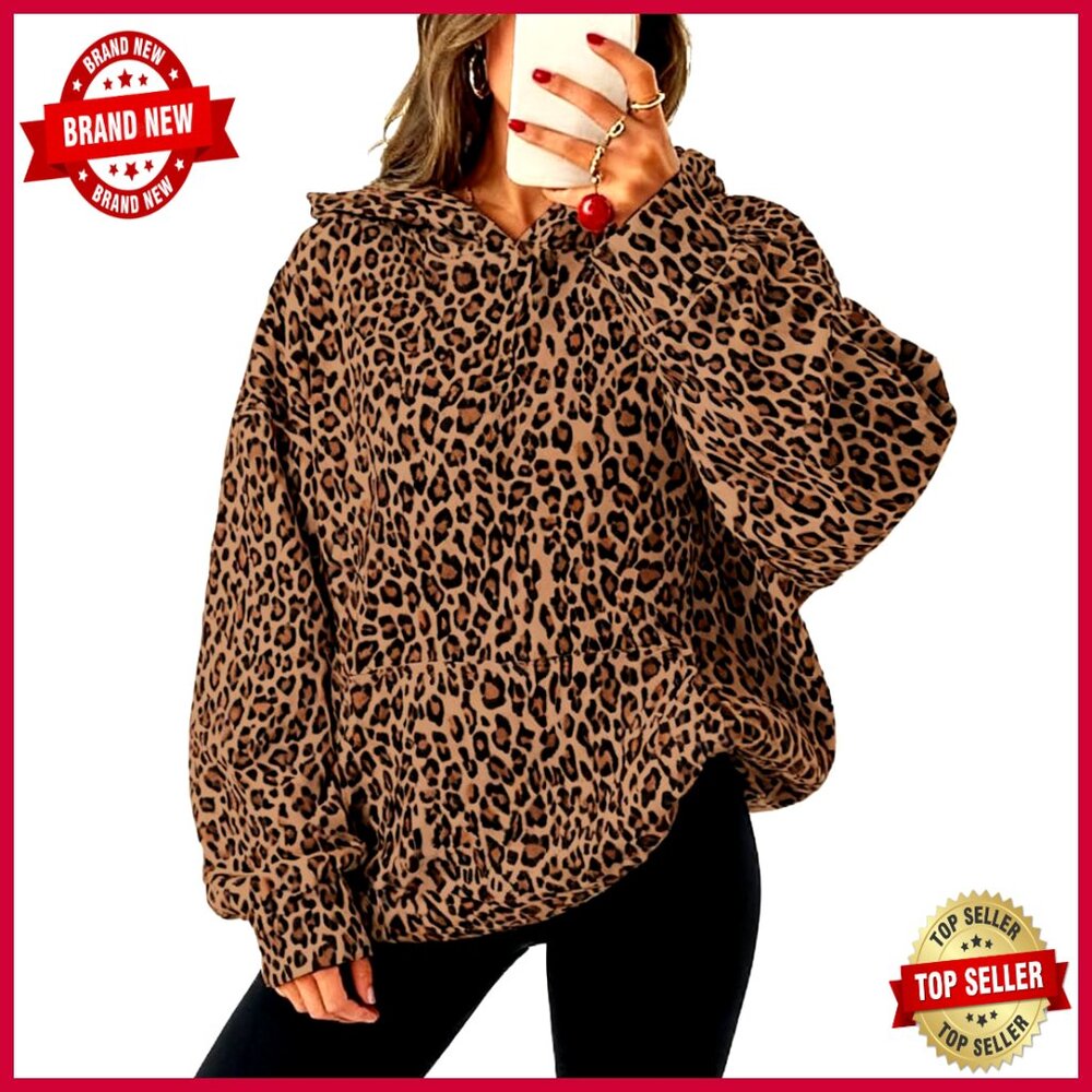 Oversized Fleece Hoodie Y2k Retro Streetwear Pullover Long Sleeve Pocket